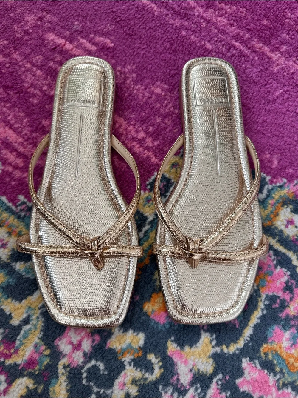 Dolce Vita Lucca Flat Sandals Gold 7.5